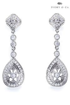 Ivory & Co Silver Moonstruck Rhodium Crystal Vintage Pave Earrings (Q14137) | €48