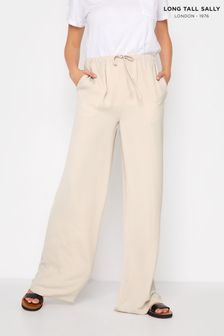 Long Tall Sally Neutral Washed Twill Wide Leg Trousers (Q14267) | €20