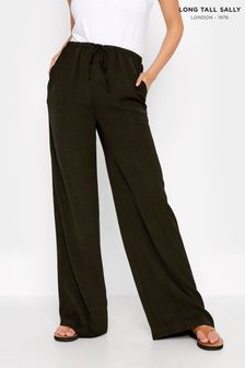 Long Tall Sally Black Washed Twill Wide Leg Trousers (Q14269) | €40