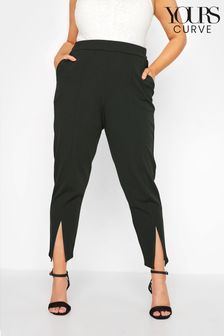 Yours Curve Black Tapered Scuba Trouser With Split Front (Q14297) | €27