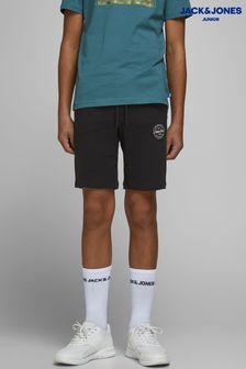 Schwarz - Jack & Jones Junior Bedruckte Sweat-Shorts mit Logo (Q14372) | 20 €