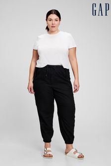 Noir - Pantalon de jogging style militair Gap taille haute en lin avec Washwell (Q14626) | €18