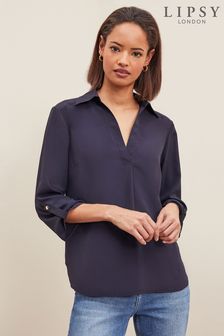 Lipsy блузка с воротником и рукавами 3/4 (Q14773) | €17