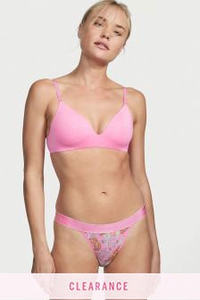 Victoria's Secret Hibiscus Paisley Pink Cotton Logo Tanga Knickers (Q14967) | 4,070 Ft