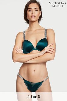 Victoria's Secret Black Ivy Green Cheeky Shine Strap Knickers (Q15099) | €11.50