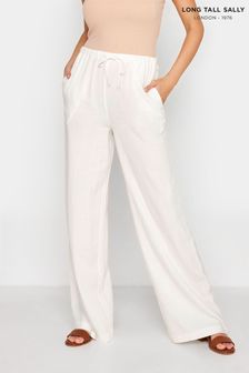 Long Tall Sally White Linen Blend Trouser (Q15215) | €40