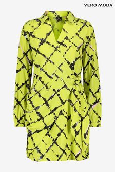 VERO MODA Green Printed Wrap Dress (Q15326) | $61