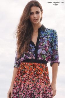 Mary Katrantzou x Lipsy Black Floral Printed Shirt (Q16019) | $58