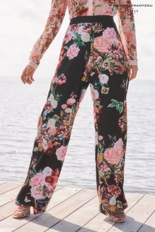 Mary Katrantzou x Lipsy Black Floral Wide Leg Trouser (Q16023) | R629