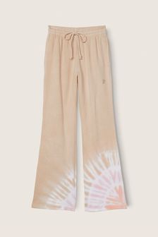 Beige mit Knüpfbatikmuster - Victoria's Secret Jogginghose mit Schlag und hohem Bund, Pink (Q16190) | 62 €