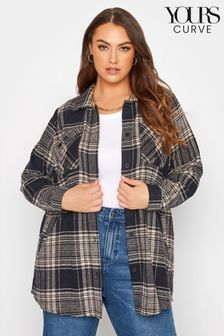Yours Curve Black Checked Shacket (Q16452) | €41