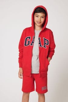 Rouge - Sweat à capuche zippé à logo Gap (4-13 ans) (Q16560) | €29