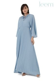 leem Blue Cord Neck Pleated Dress (Q16959) | €75