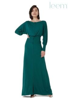 leem Green Off-Shoulder Front Zip Dress (Q16965) | €59