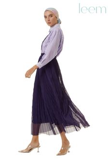 leem Purple Smock Effect Plisse Skirt (Q16974) | €25
