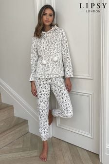 Gri Leopard - Lipsy confortabil Pijamale (Q17051) | 227 LEI