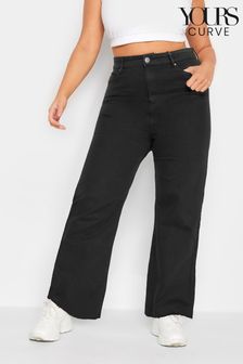 Yours Curve Black Wide Leg 5 Pocket Jean (Q17217) | €22
