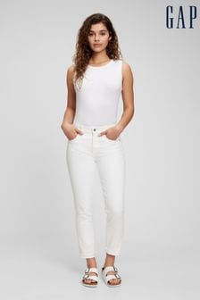 Weiß - Gap Girlfriend-Jeans mit mittelhohem Bund (Q17609) | 46 €