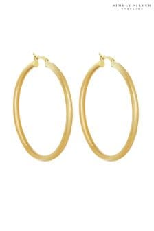 Simply Silver Gold 925 Round Tubed Hoop Earrings (Q17978) | ₪ 233