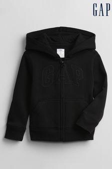 Negro - Sudadera con capucha, cremallera y logo de Gap (recién nacido - 5 años) (Q18050) | 28 €