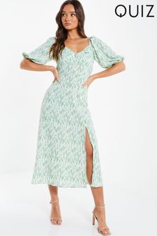 Quiz Green Floral Split Front Midi Dress (Q18134) | 26 €