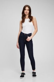 Темно-синий индиго - Gap джинсы скинни с завышенной талией (Q18571) | €62