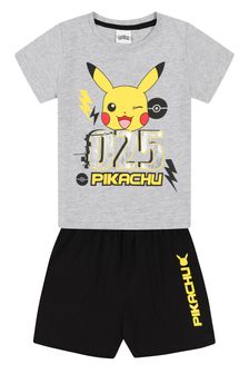 Grau - Kid Genius Jungen Pikachu Pyjama mit Shorts (Q18844) | 16 €
