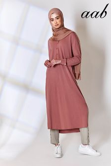 Rosa - Vestido tipo polo a media pierna con diseño de algodón de Aab (Q18919) | 73 €
