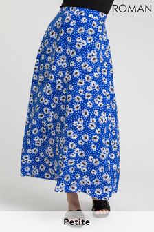 Roman Blue Petite Floral Print A-Line Skirt (Q18966) | 38 €