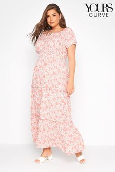 Yours Curve Pink Floral Bardot Maxi Dress (Q19226) | €21.50