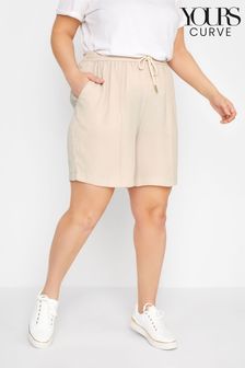 Yours Curve Neutral Washed Twill Shorts (Q19238) | €29