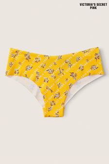Victoria's Secret PINK Maize Yellow Floral Logo Print Yellow No-Show Cheekster Knickers (Q19447) | €13