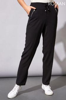 שחור - מכנסי טרנינג 25 של Roman עם קשירה קדמית (Q20003) | ‏130 ₪