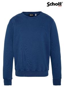 Schott Blue Army Field Training Crewneck Sweatshirt, Chest Embroidery (Q20228) | 102 €