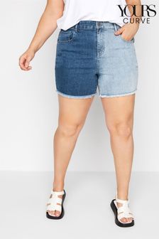 Yours Curve Blue Half And Half Short (Q20324) | €18.50