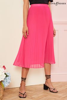 Love & Roses Pink Pleated Midi Skirt (Q20439) | €44