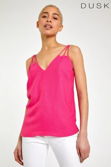 Dusk Pink Plain Strap Detail Vest Top (Q20587) | €16