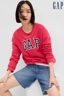 Gap Burgundy Red Logo Crew Neck Long Sleeve Sweatshirt (Q20622) | LEI 149