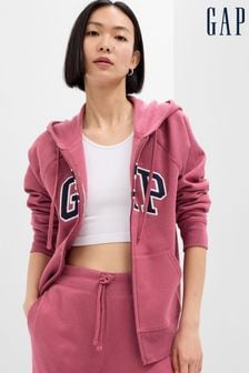 Gap Pink Logo Zip Up Hoodie (Q20629) | kr454