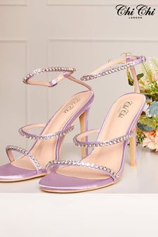 Chi Chi London Purple Diamante High Heel Sandal Strap (Q20651) | 91 €