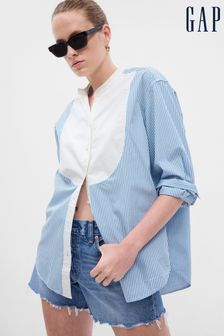Gap Blue Organic Cotton Stripe Oversized Shirt (Q20669) | €78