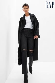 Gap Black High Waisted Ripped Straight Jeans with Washwell (Q21042) | kr779