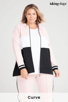 Taking Shape Black Curve Organic Spliced Zip Sweater (Q21302) | 60 €