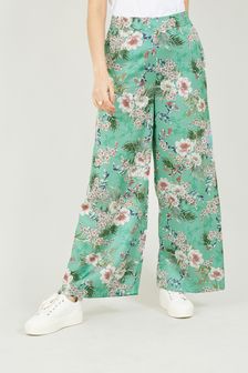 Yumi Green Tropical Palm Print Trousers (Q21383) | €46