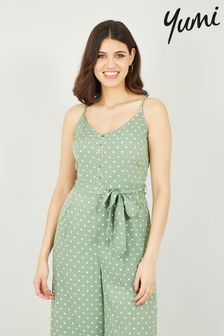 Yumi Green Polka Dot Jumpsuit (Q21388) | €26