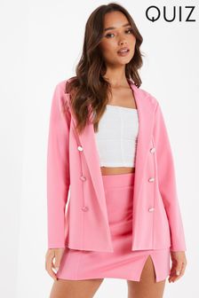 Quiz Pink Double Breasted Blazer (Q22078) | $49