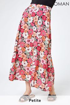 Roman Pink Petite Floral Print A-Line Skirt (Q22130) | 38 €