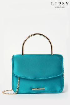Lipsy Green Satin Metal Top Handle Mini Box Bag (Q23831) | 43 €