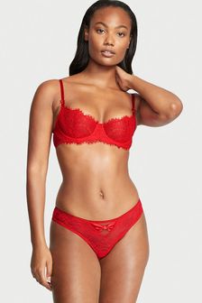Victoria's Secret Lipstick Red Cheeky Lace Knickers (Q24250) | kr182