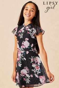 黑色花卉 - Lipsy雪紡宴會連衣裙 (Q24263) | NT$1,600 - NT$1,860